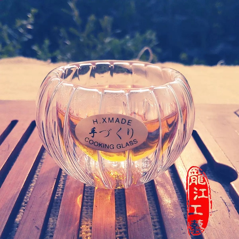 transparent glass tea cup